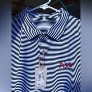 NWT Peter Millar Striped Golf Shirt XL